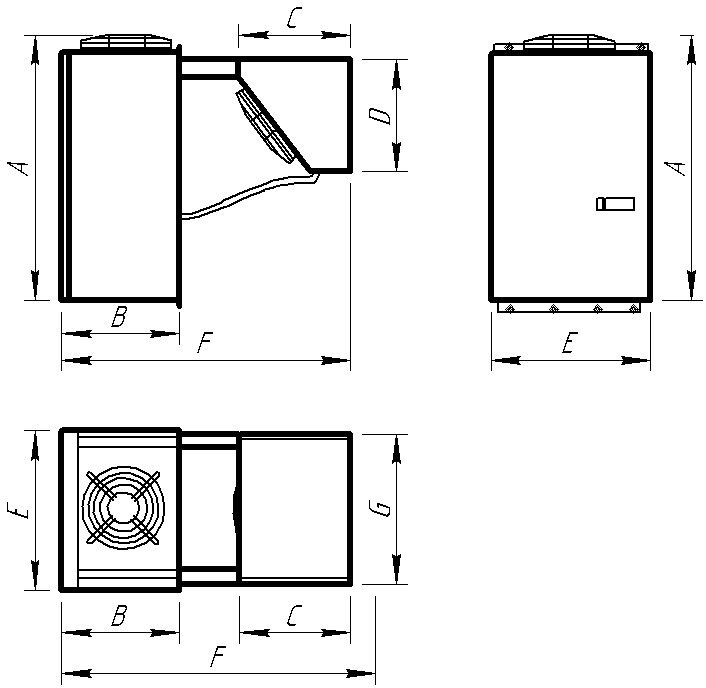 Монтажные размеры холодильной сплит-системы Север MGS